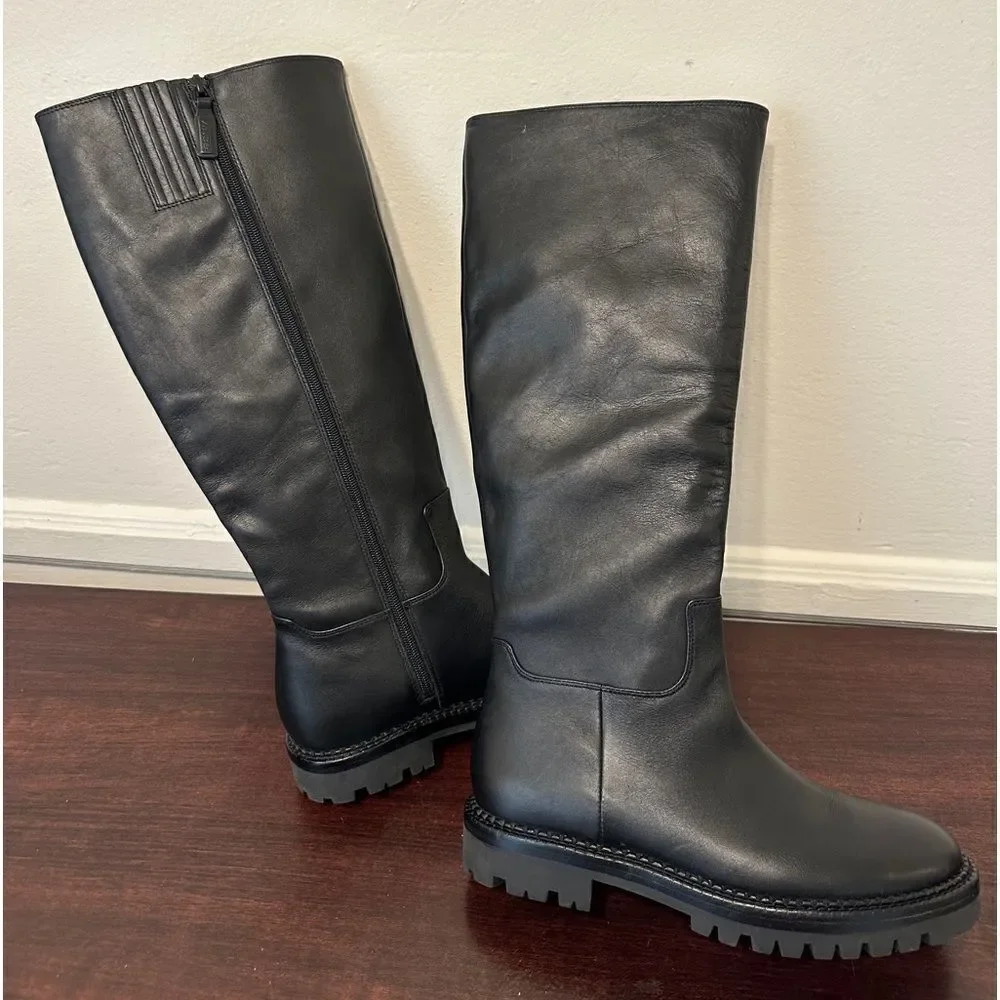 Vince Women’s top grain leather knee high boot in black Sz 6M NIB